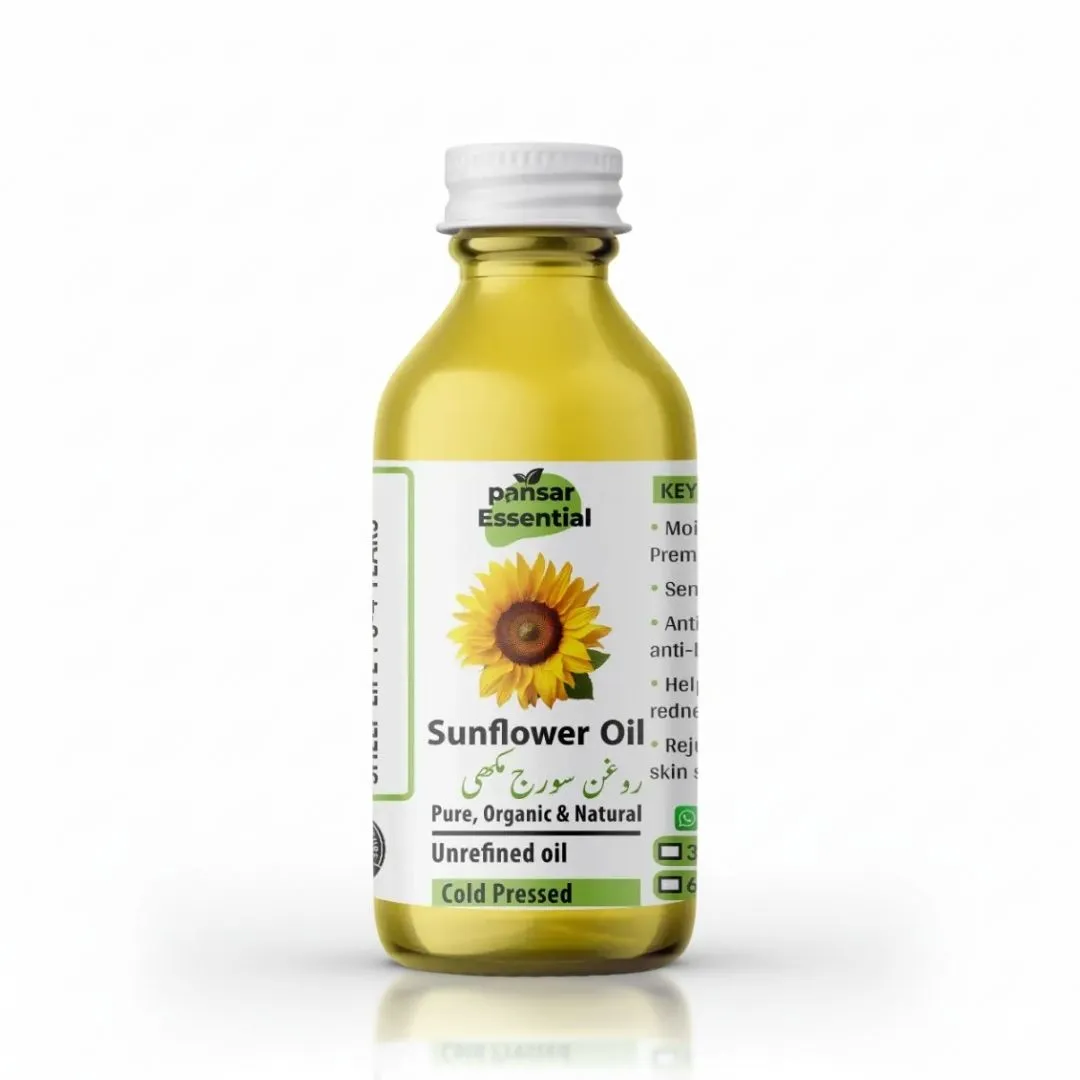 4.webp Pansar Essential Pure Sunflower Oil – 100% Cold Pressed for Glass Skin, Hair Growth & Heart Health – Best Price in Pakistan - Image 1